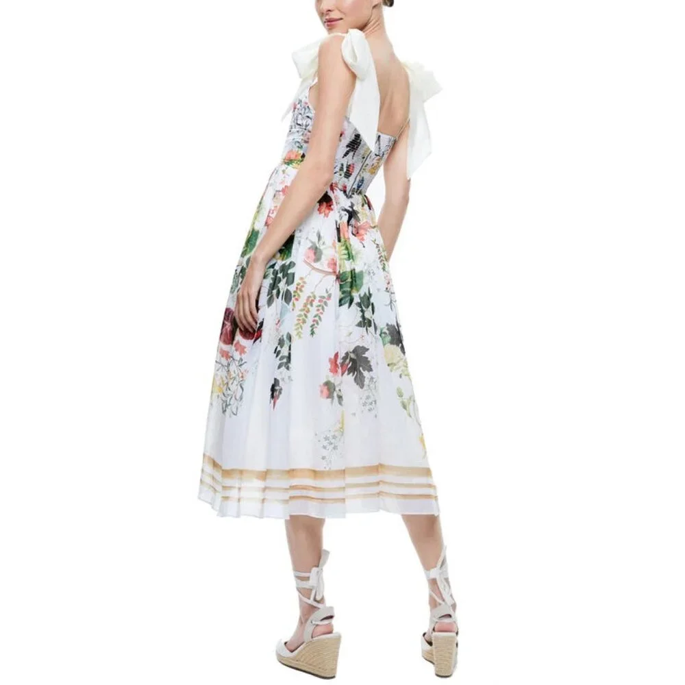 Alice + Olivia HAVEN CORSET TOP FLARED FLORAL PRINT MIDI DRESS. NWT $795 - Picture 2 of 5